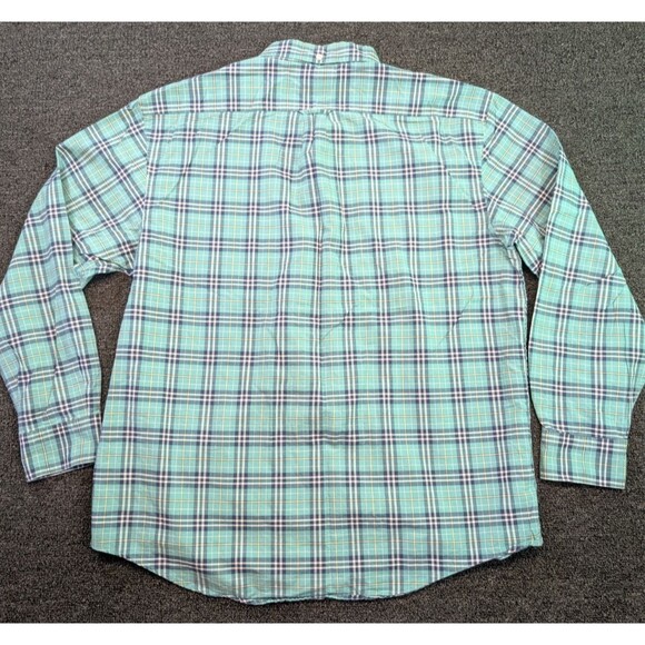 IZOD Saltwater Shirt Men XL Blue Plaid Button Down Preppy Relaxed Classic - Picture 3 of 7